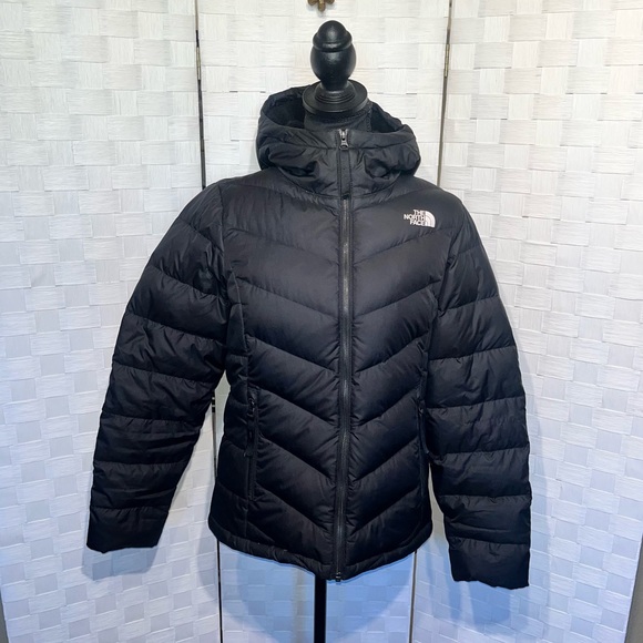 The North Face Sherpa Lined Hooded Down Puffer Jacket Medium Black Coat